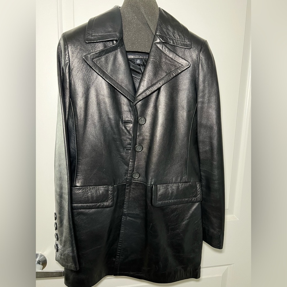 Banana Republic Genuine Leather Black Jacket in XS